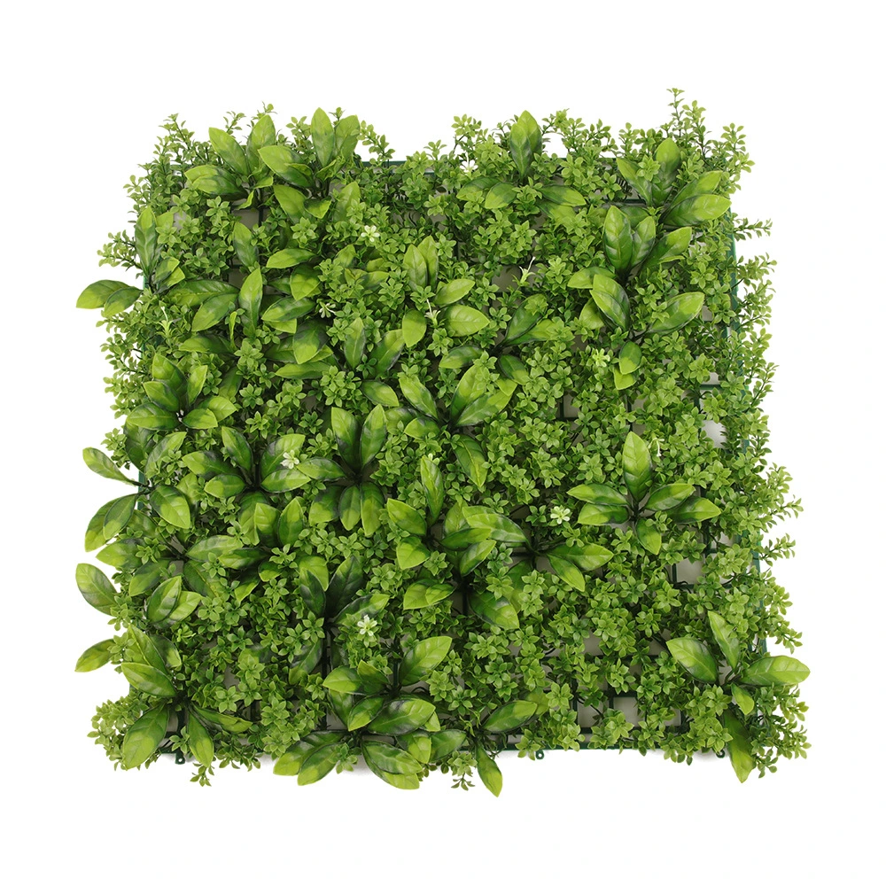 Plante artificielle en plastique à feuilles vertes pour la décoration intérieure du jardin, panneau de haie verte avec herbe artificielle.