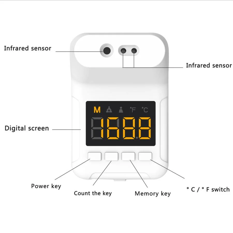 Intelligent Termometros Thermo Meter Measurement Termometros Hands Free Tool Wall Hanging with Alarm System