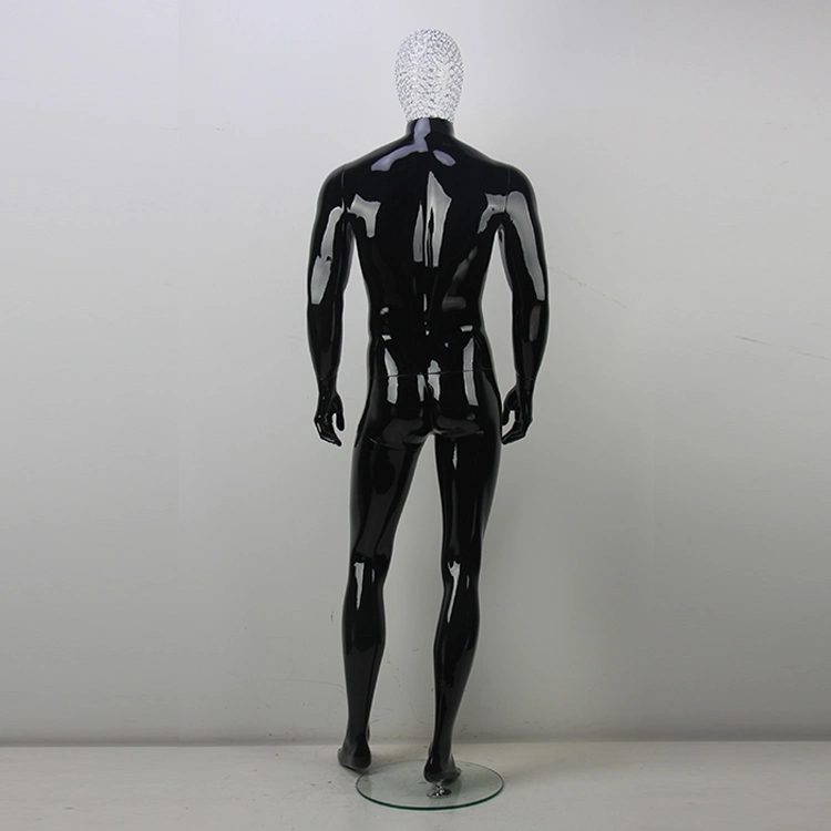 Modelo de pantalla ficticia de fibra de vidrio de ventana Resumen Ron Círculo Jefe maniquí masculino permanente maniquí