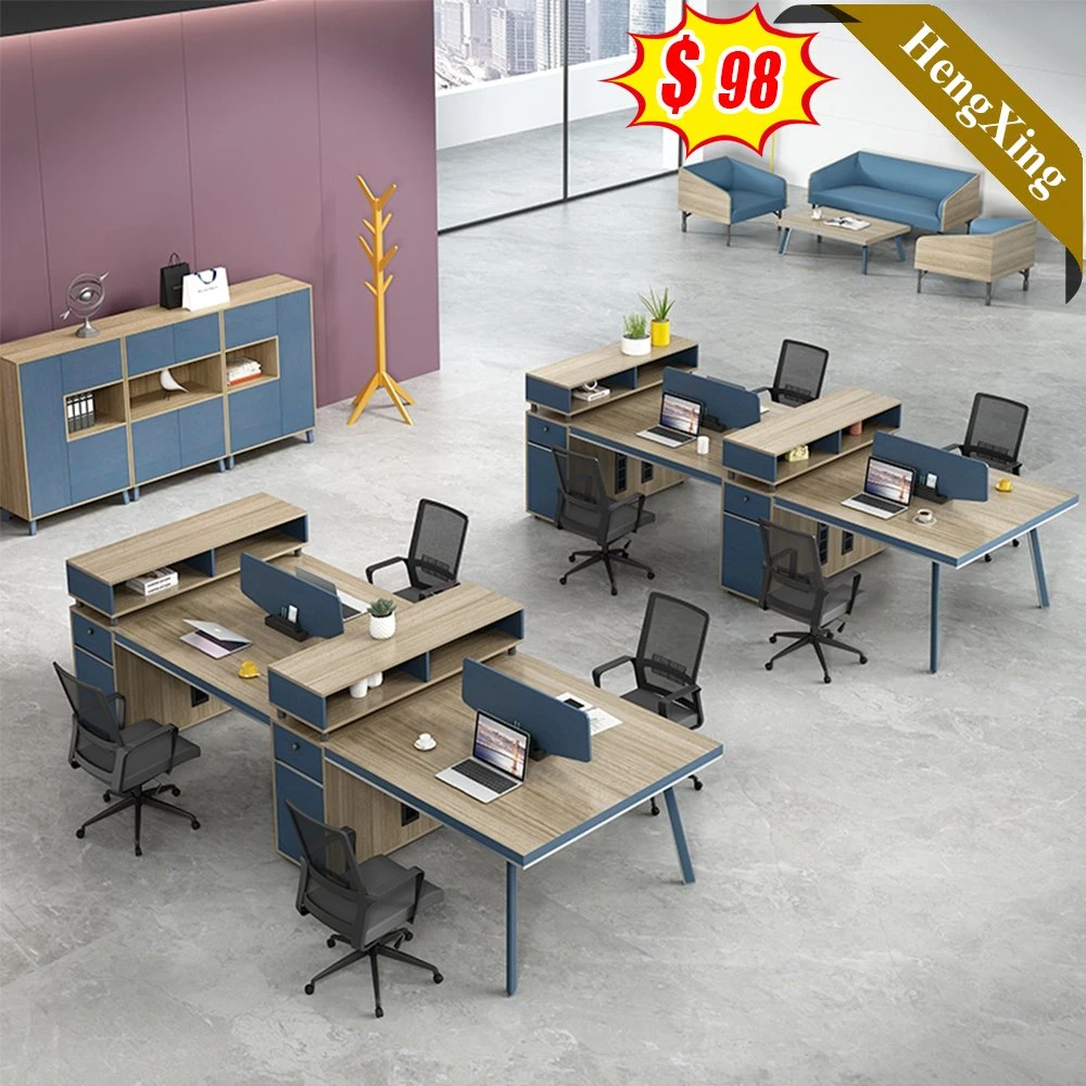 Hengxing Modern Modular Open Space Office Desk 4 Seat Office Cubicle Workstation