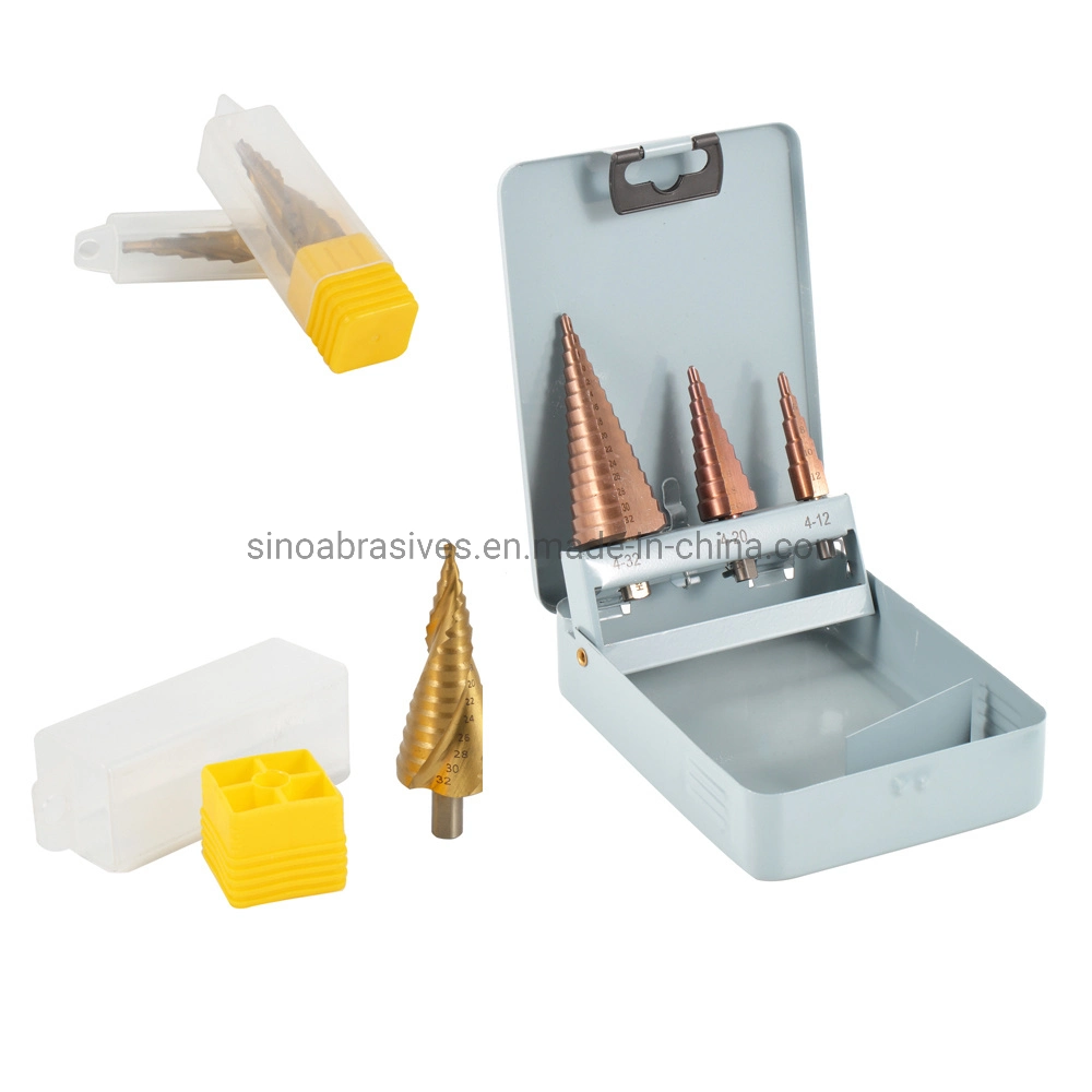 5 PCS Step Drill Bit Set with Wood Box