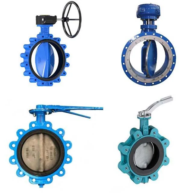 High quality/High cost performance  6" DN150 Pn16 Cast Iron Body Ductile Iron Nickel Plate Disc Wcb Shaft EPDM Seat Bore Head Blue Paint Lug Type Butterfly Valve