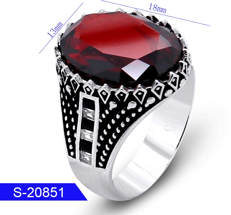 925 Sterling Plata Moda Joyas de Plata Islámica Tigre Piedra dedo anillo Para el hombre