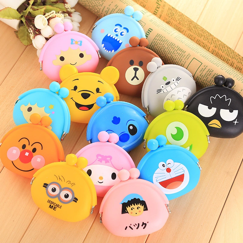 Cute Cartoon Silicone Coin Purse Creativity Pocket Coin Bag Mini Purse Keychain