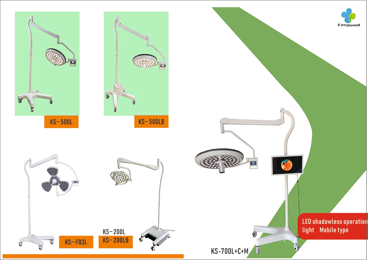 Low Ceiling Single Arm Surgical Light Ks-700c Ceiling with Camera Intergrated on Handle