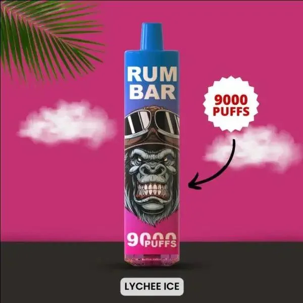Rum Bar 9000 Puffs E Cigarette RGB Lights recargable desechable VAPE Wape Pen Hookah 9K Vapes Puffbar