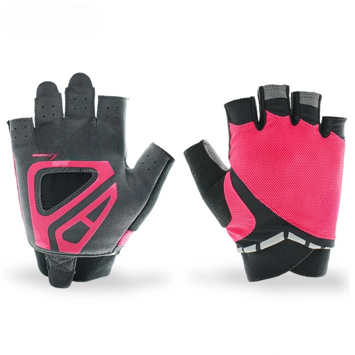 Cheap Pink No Slip Wear Resistant Gym Breathable Half Finger Weightlifting Gloves