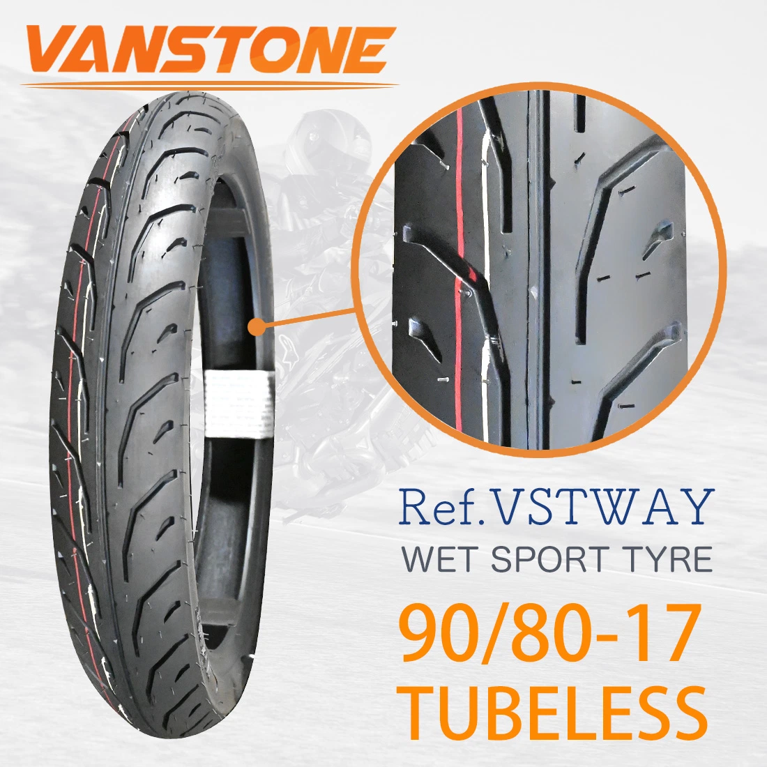 China Best-Selling High quality/High cost performance Non Slip Wear-Resistant 6pr and 8pr Tubeless 90/80-17