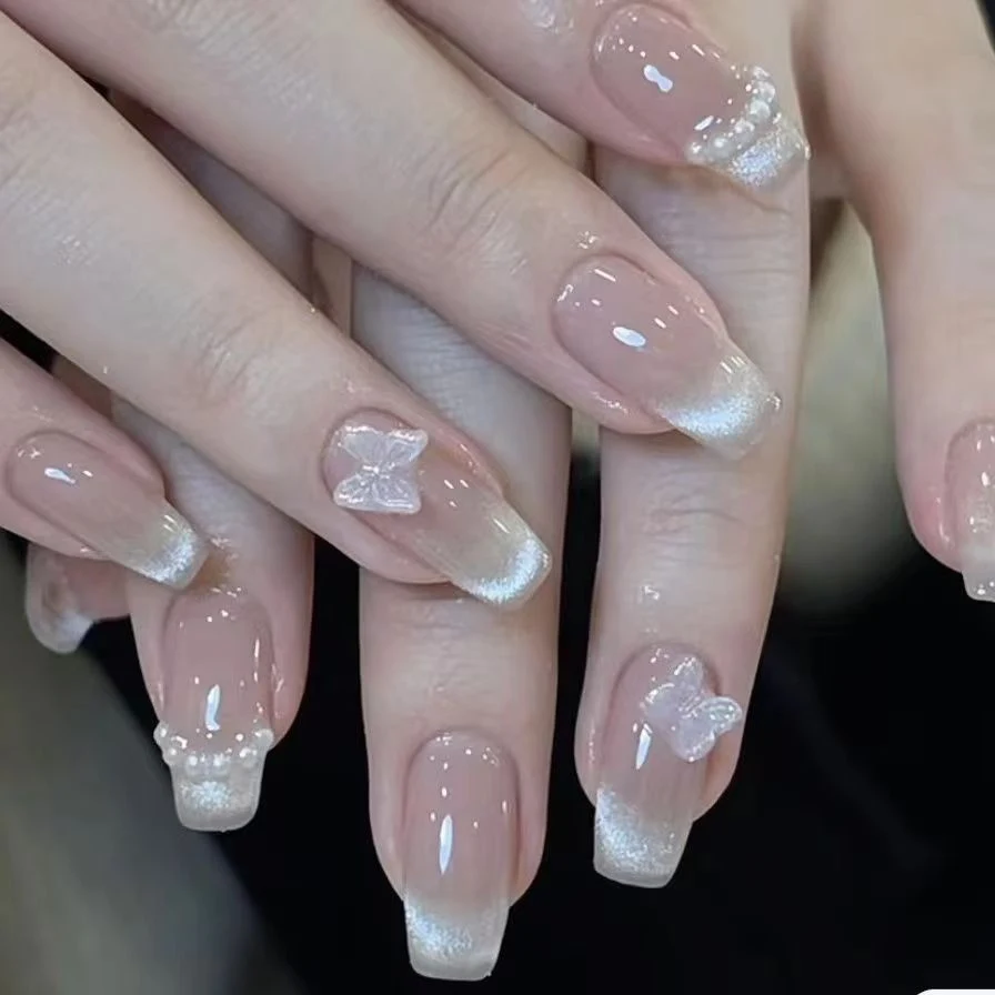 Photothérapie artisanale pour l'automne et l'hiver nouvel autocollant amour français Short léger de luxe Nail Art