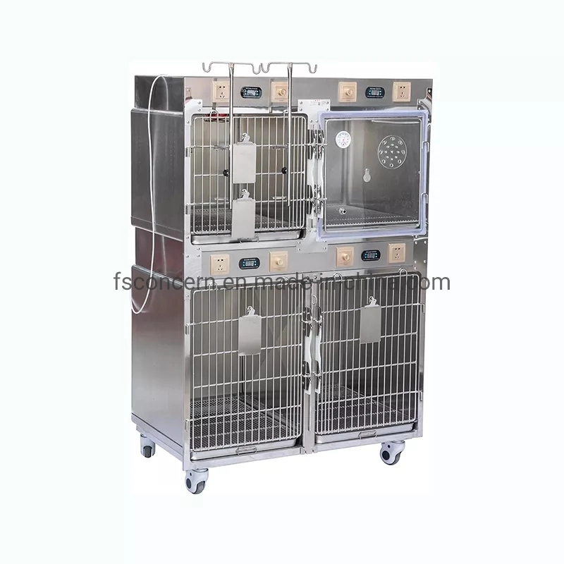 Vet Hospital Medical Equipment ICU Intensive Infrared Therapy Care Unit Stainless Steel Veterinary Oxygen Cage