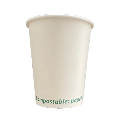 Papier jetable Cup logo PLA biodégradable épaississement personnalisé écologique la cuvette de l'eau potable de la publicité papier personnalisé 8 once Cup