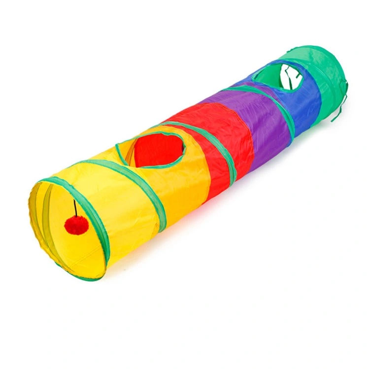 DIY Cat Toys Play Tunnel, Foldable Hideaway Pet arruga Tunnel con bola al por mayor