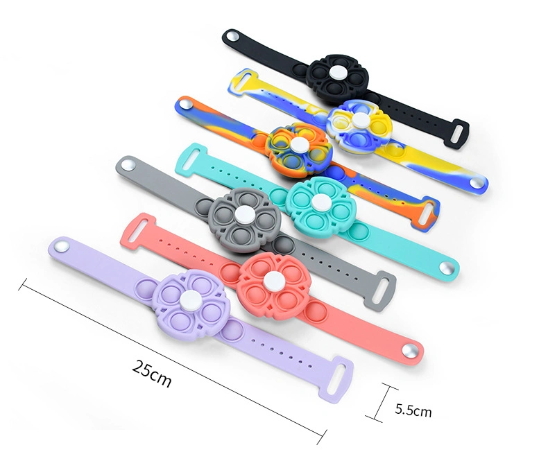 Squeeze Rotating New Push Bracelet Wristband High quality/High cost performance  Stress Silicone Wrist Strap Bubble Sensory Fidget Toy