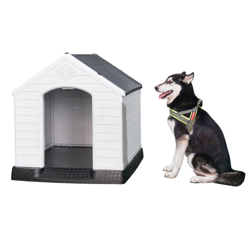 Outdoor Luxury Dog House Warm Home Optional Size PP Plastic Dog Cage White Dog House