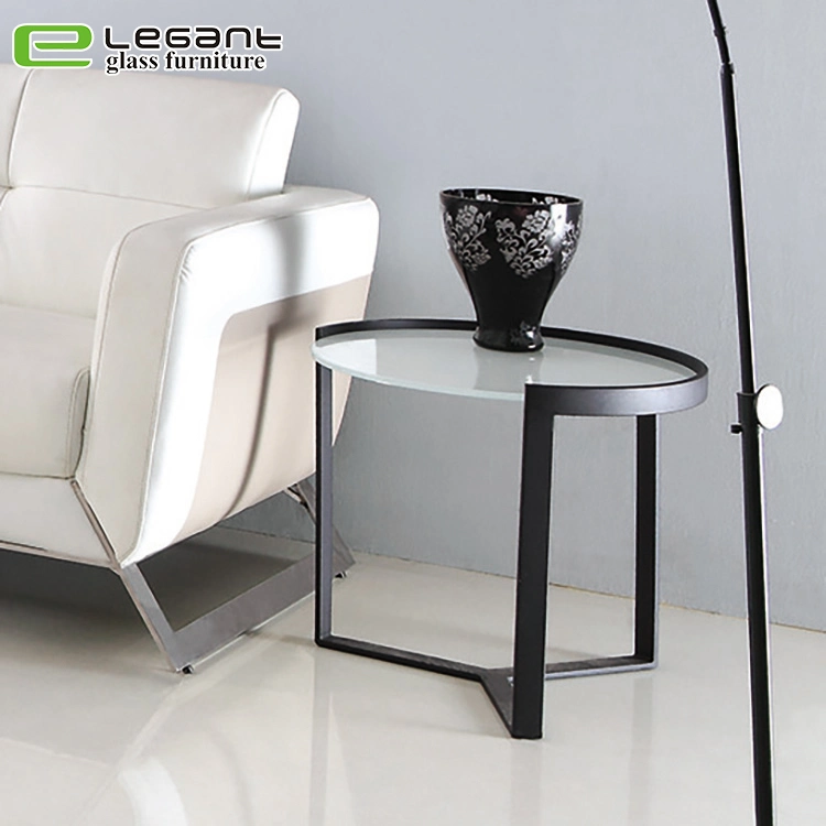 Strengthen The Metal Bracket Square Glass Side Table