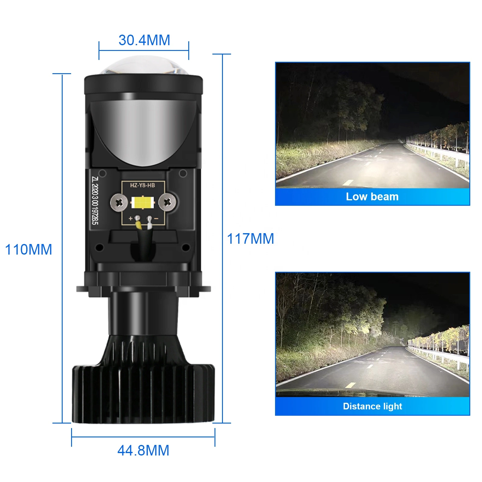 High Beam Low Beam Car H4 Mini Bi-LED Projector Lens 2.5/3-Inch LED Headlight Y6 H4 Bulb Projector Headlight