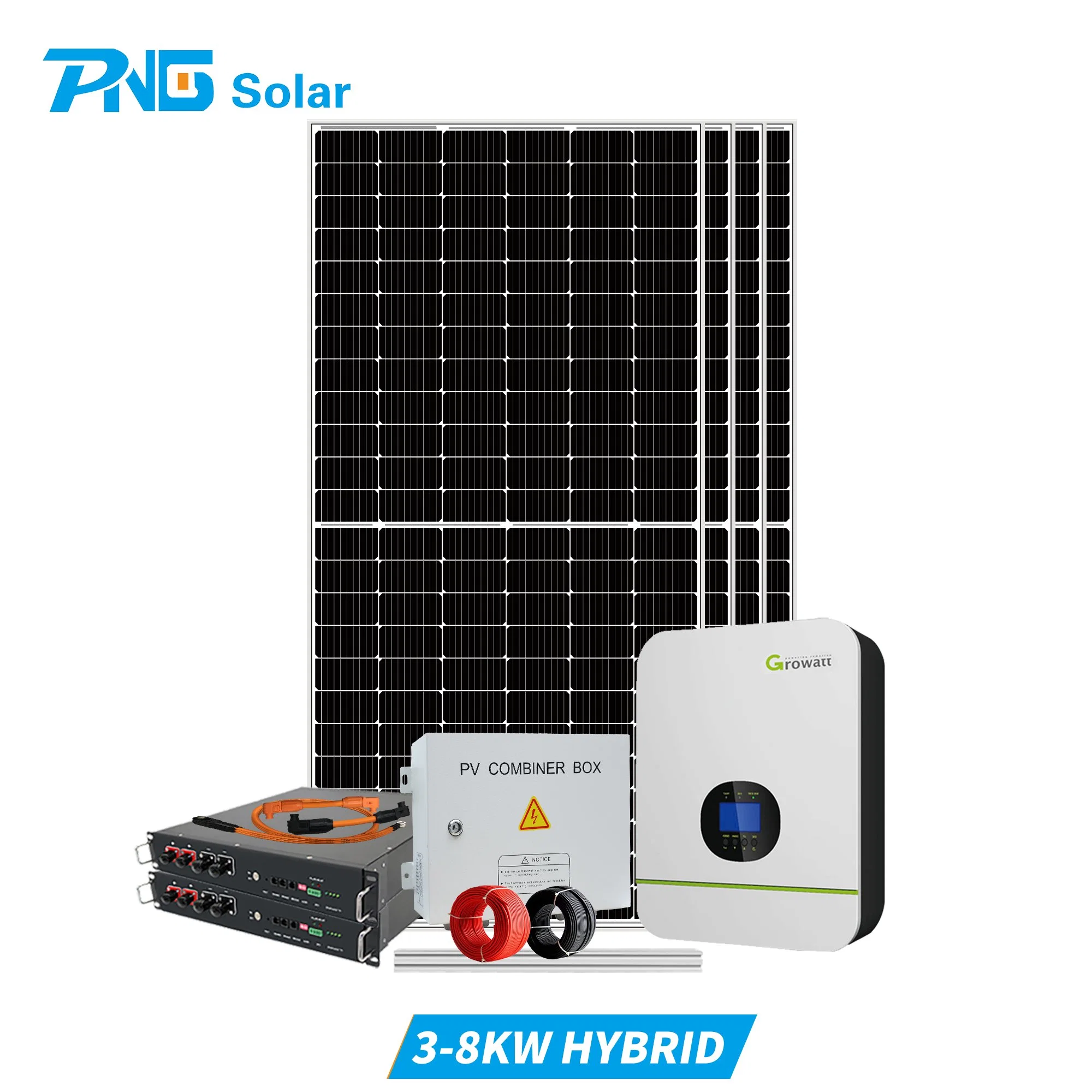 Hybrid Solar Energy System 48V Lithium Battery 5kw 10kw on and off Grid System for Home