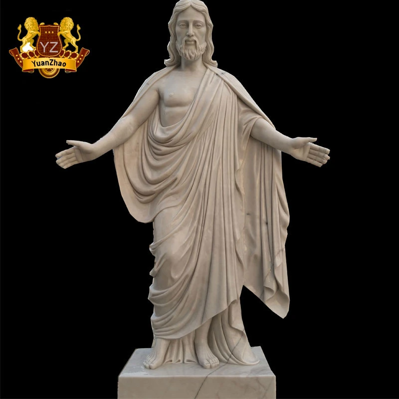 Catholic Religious Life Size White Marble Christ Jesus Statue Natural Stone Jesus Carving Sculpture