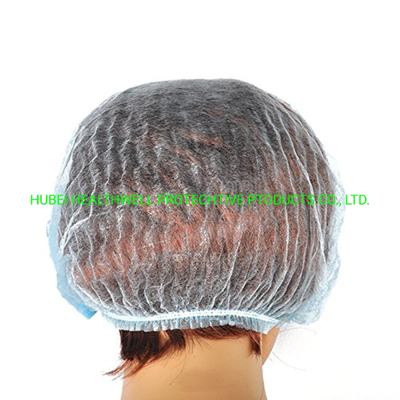 2022 Latest Amazon Hot Sell Disposable PP Nonwoven Strip Cap Double Elastic Hair Cap Protective Caps Nonwoven Bouffant Head Cover PP Cap