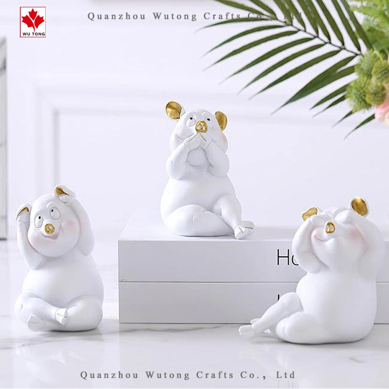 European Style Cute Pigs No Listen No Look No Say Home Decoration