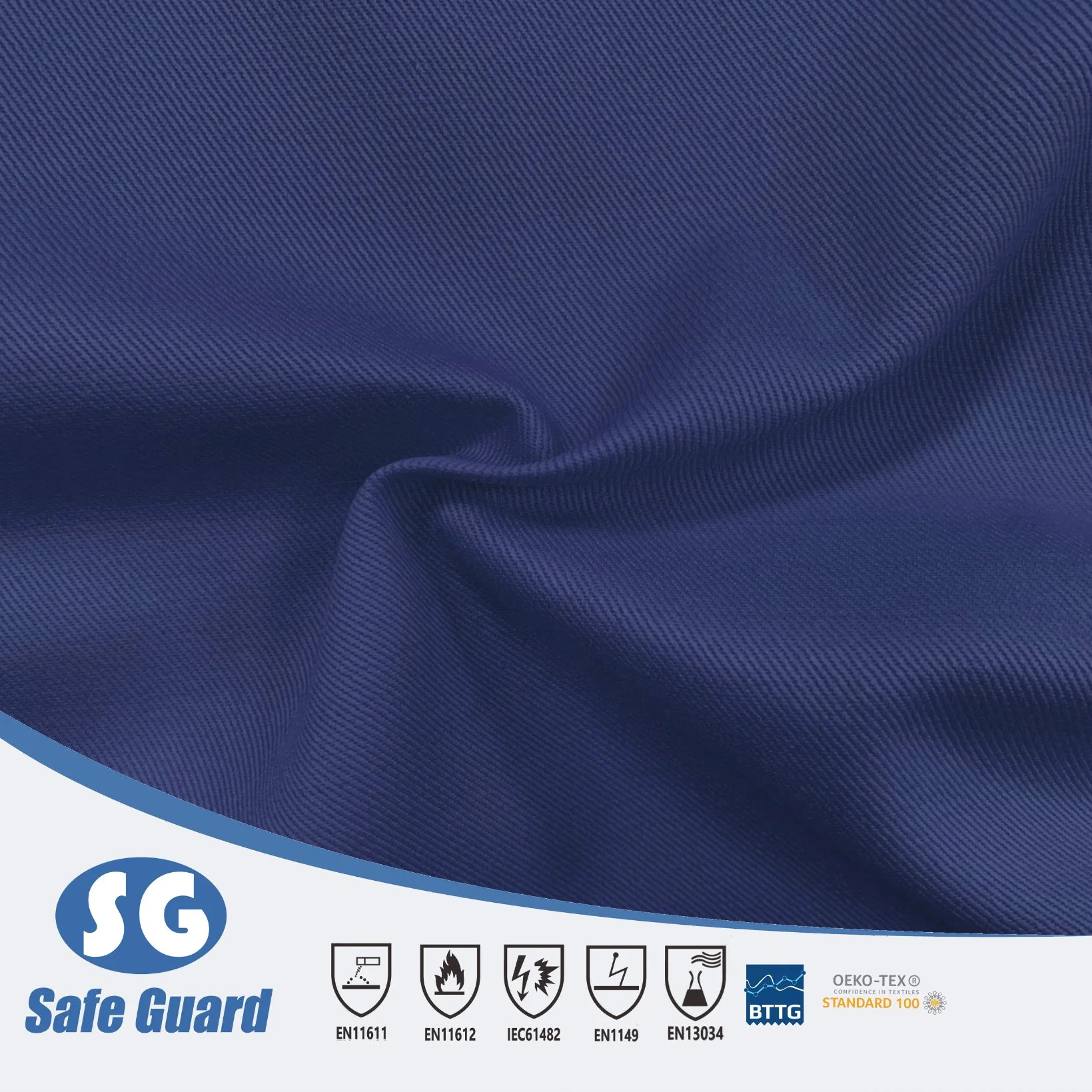 320GSM 99/1 Cotton Anti-Static Anti Fire Twill Fabric for Welding Clothing