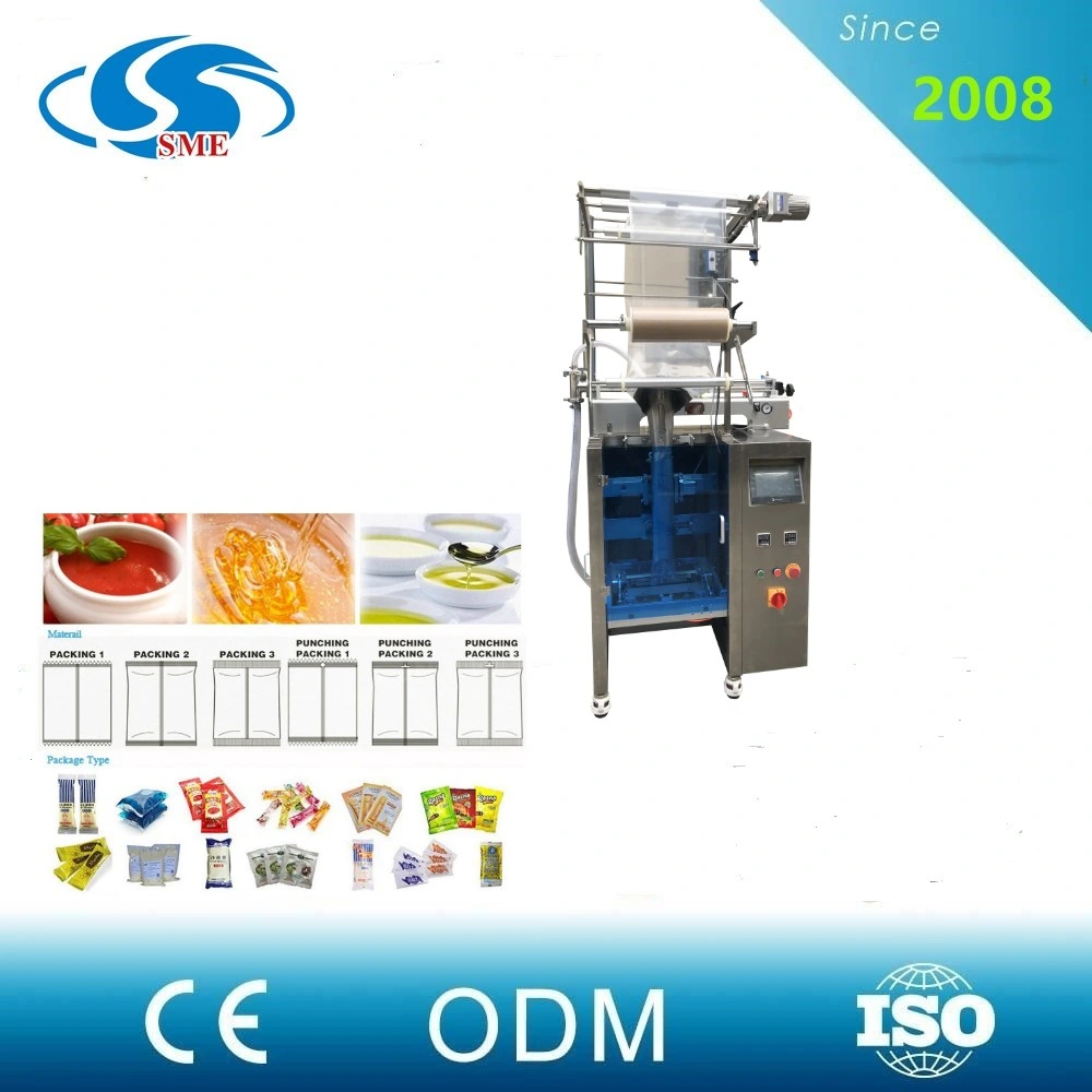 Automatic Fruit Jam/Honey/Paste/Ketchup/Mayonnaise Chocolate Vertical Film Filling Sealing Stick Sachet Liquid Packing Machine