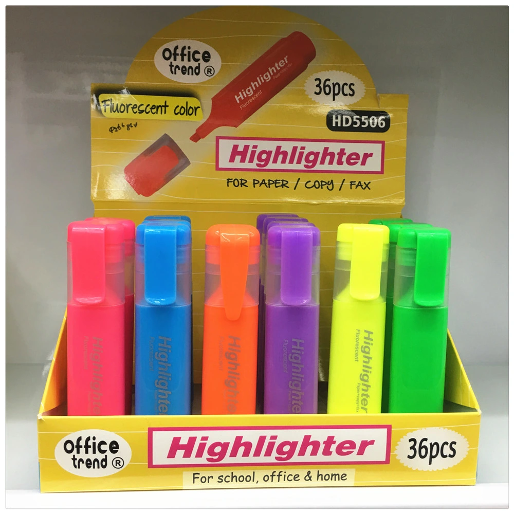 6 Colors Highlighter Pen for Home Office School Stationery