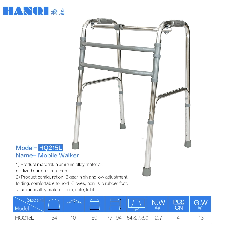 Bastidor de aluminio plegable ligero dispositivo médico ayudas para caminar con ruedas portátil Walker