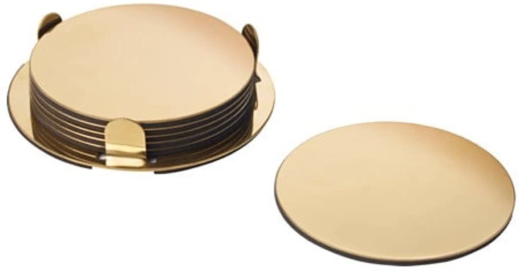 Copo Metálico de Aço Inoxidável Mat Coasters com cor de bronze titular 6 Pack