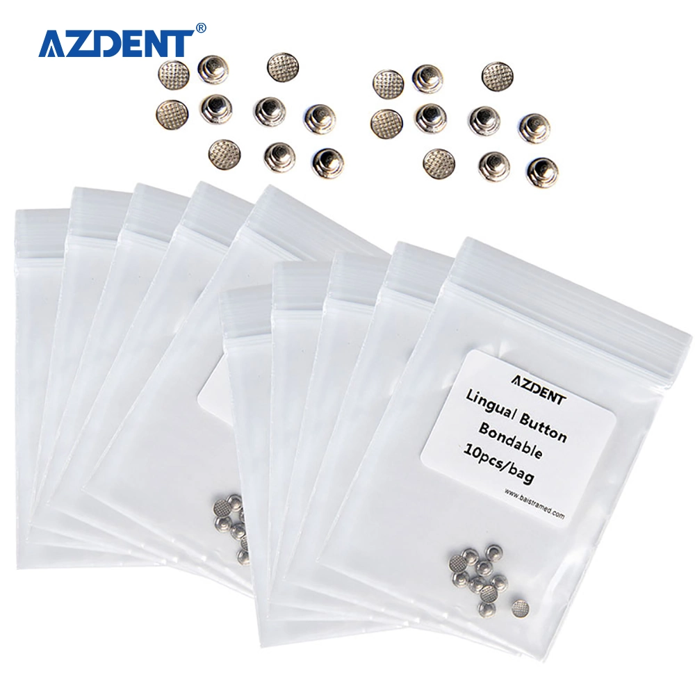 Azdent Smooth Surface Bondable Spherical Base Metal Orthodontic Lingual Buttons