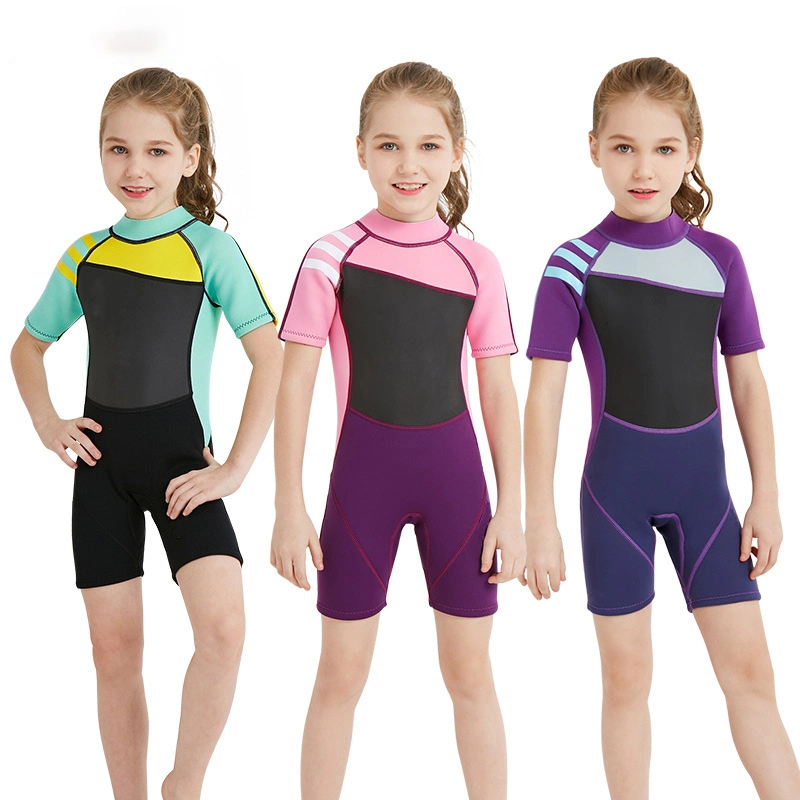 2.5mm Girl's Cute Black Shorty Protective Neoprene Surfing Diving Wetsuit