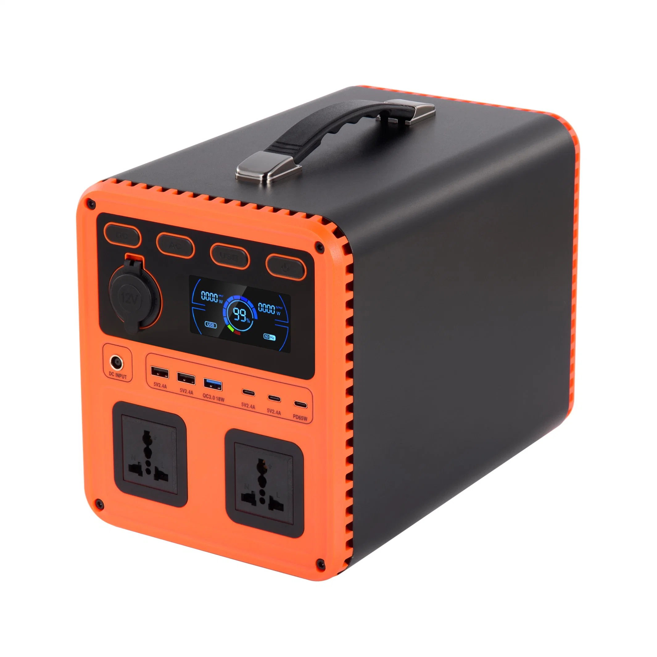 700W AC Input 220V DC Output Lithium Battery Storage Portable Power Station with LED