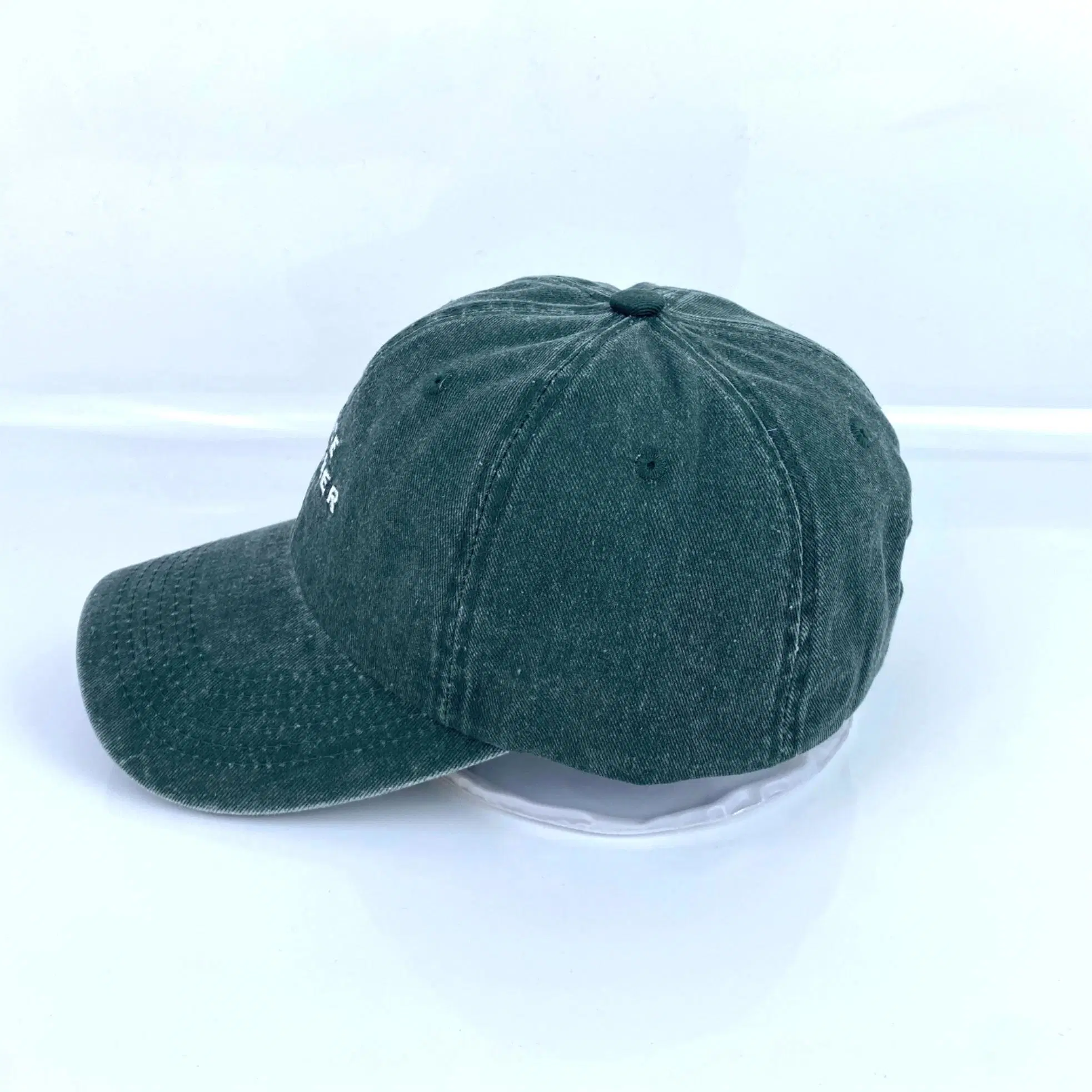 6 Panel Coated Wash Baseball Cap in Cotton Twill Fabric Front with Flat Embroidery Cap