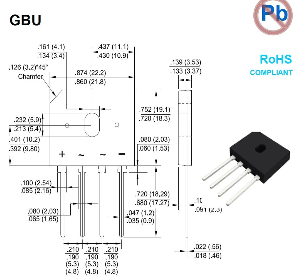 Adequada para Comunicação a alimentação eléctrica potência industrial Oferta Pacote da Gbu Hy 25uma rápida recuperação do rectificador de ponte