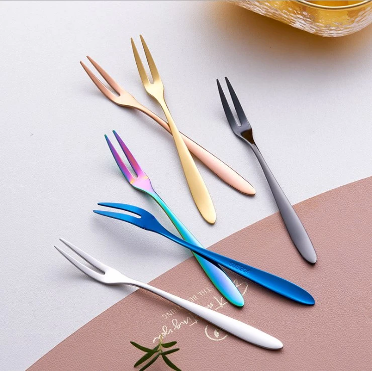 Wholesale/Supplier Stainless Steel Reusable Dessert Cake Fork Fruit Fork