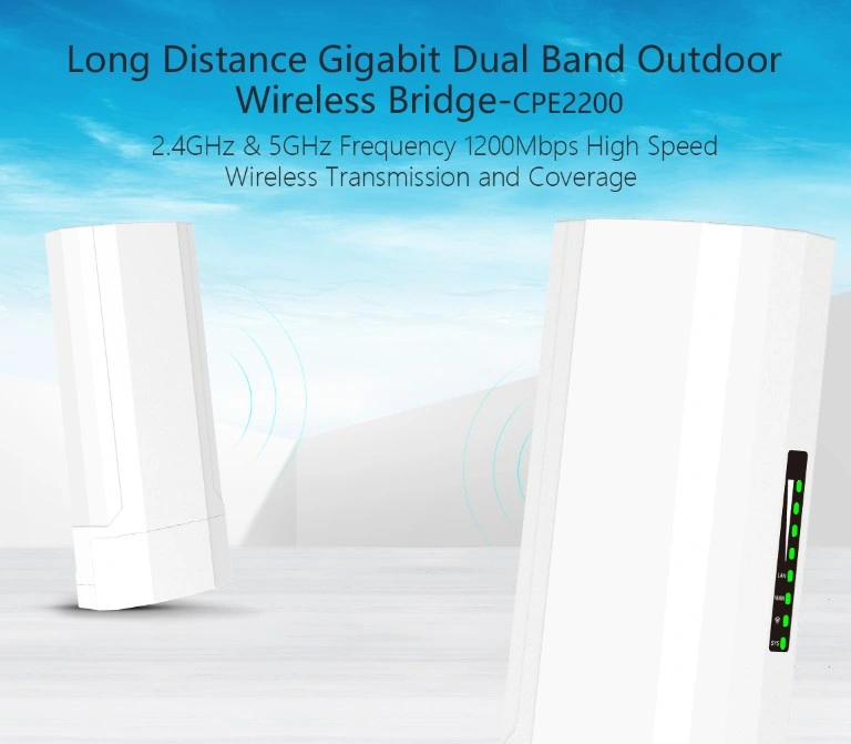 5km Long Range Outdoor Wireless Networking Equipment Gigabit Wan/LAN Port Work with Cloud Management System