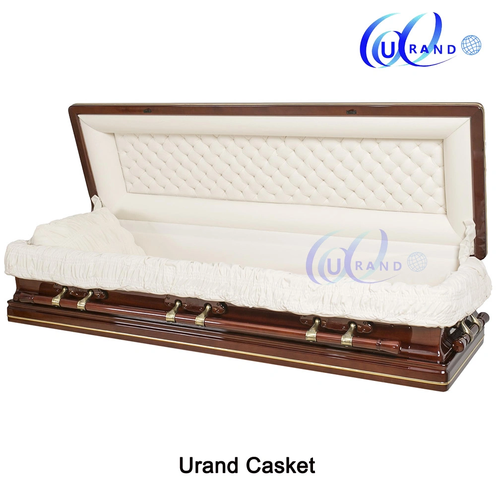 Funeral coffin full couch with feet cover solid wood casket
