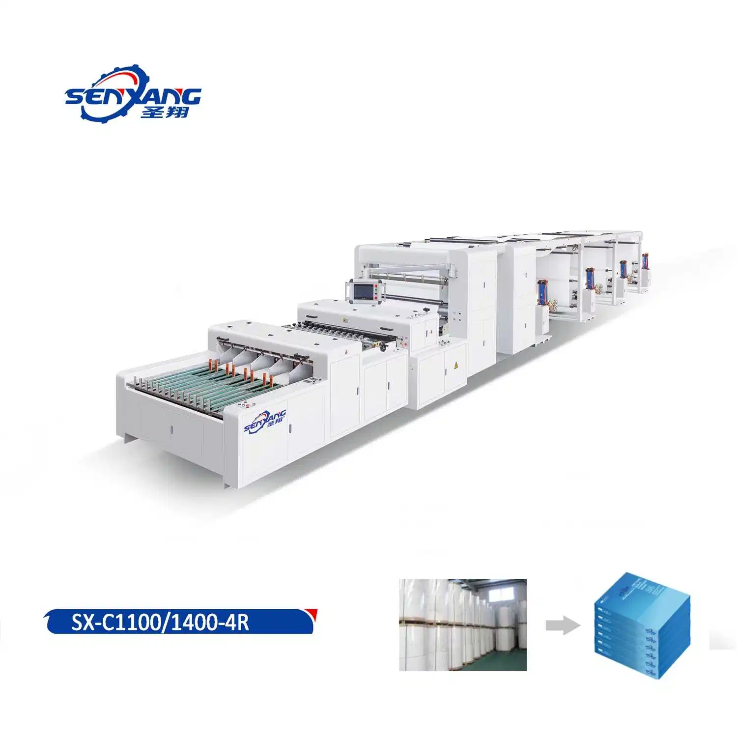 4 قم بلفة آلية بالكامل لقطع ورق التصنيع حجم A3 A4 وماكينة التعبئة
