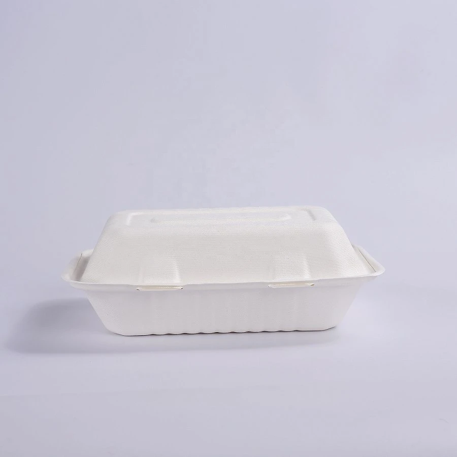 Caja de papel de 9" desechable biodegradable para cena Para comida Takeout