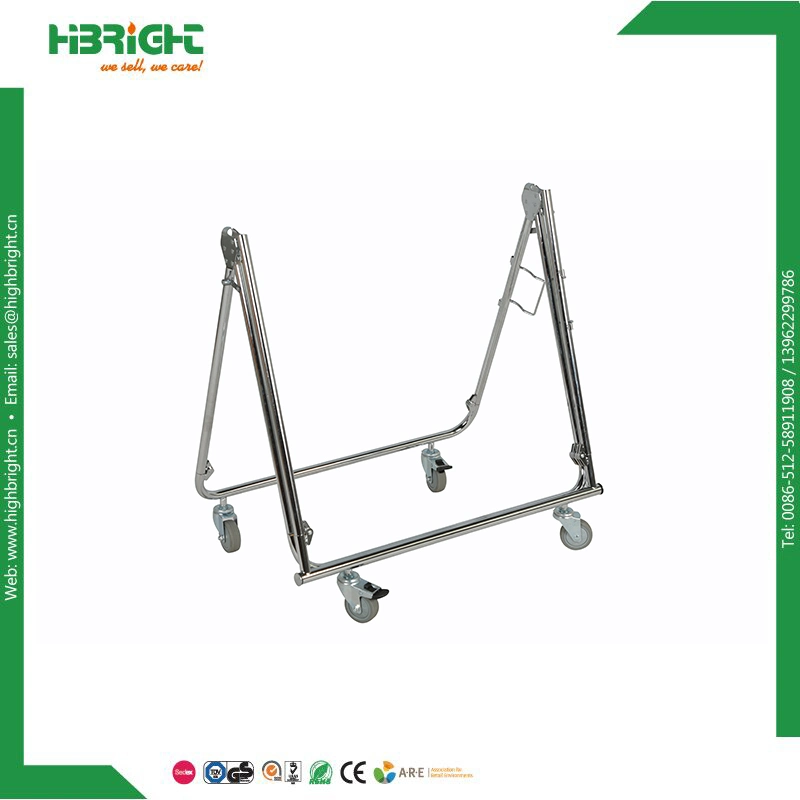 Rolling Heavy Duty Metal Folding Commercial Display Designer Supplier Collapsible Clothing Garment Rack