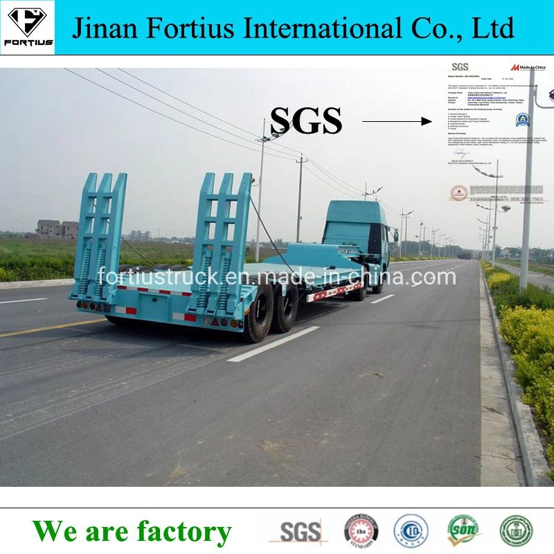 2 Axle 3 Axle 60ton 80 Ton Heavy Duty Gooseneck Low Loader/Lowbed/ Lowboy Low Bed Trailer Truck Semi Trailers for Excavator Transport