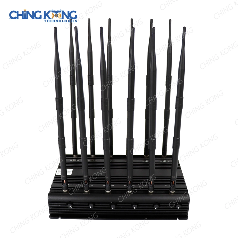 Desktop 12 Antennas Frequency Customize GSM 3G 4G 5g Cell Phone Lojack GPS Jammer