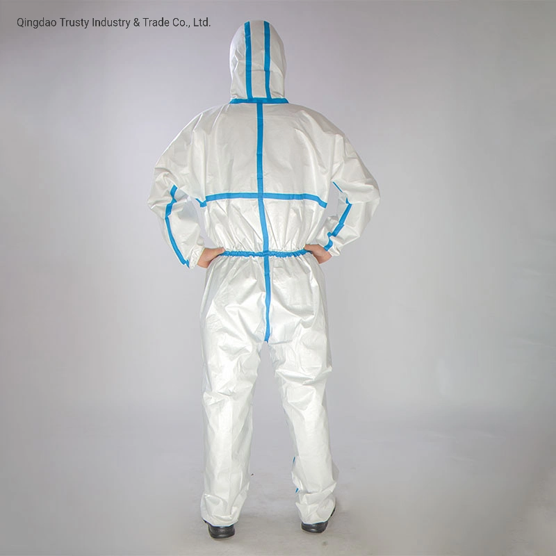50-70GSM PP+PE Non Woven Disposable Coverall Medical Protective Clothing ISO9001 ISO13485 FDA GB-19082