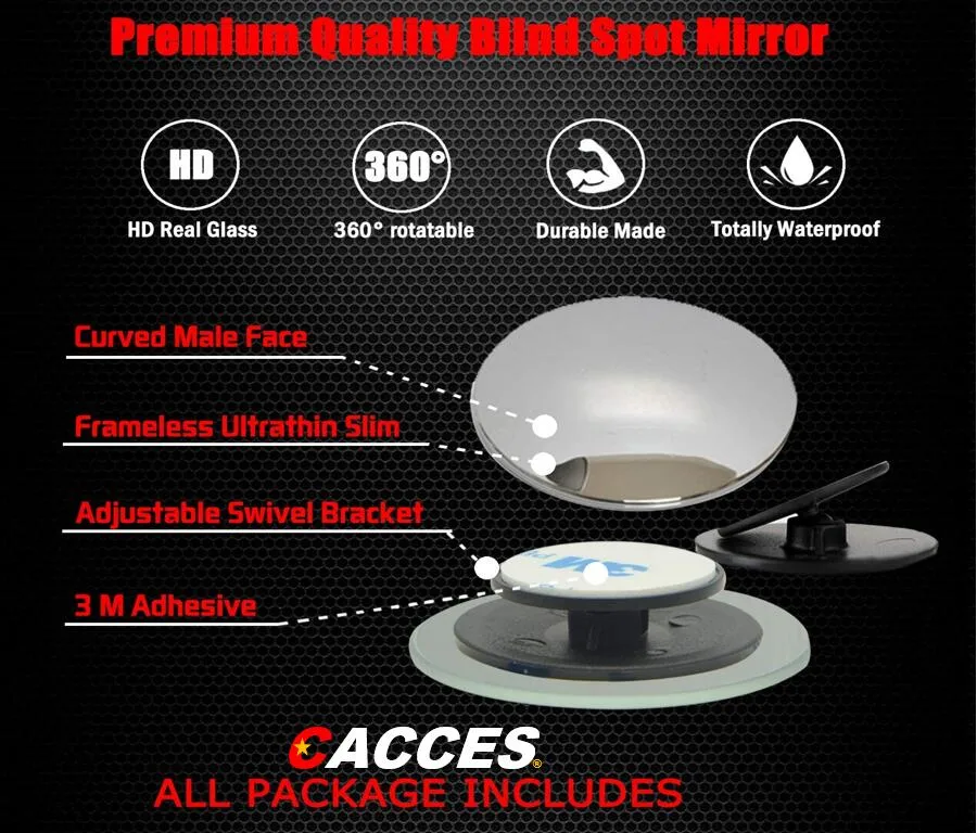 Blind Spot Mirror, Car Blind Spot Mirror,Upgrade Convex Wide Angle 360 Degree Rotating Adjustable Stick on Rear View Parking Mirrors for All Car SUV Truck Motor