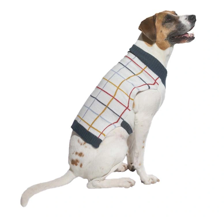 Factory Quality Grids Winter Dog Knitteed Soft Sweater Pet Apparel