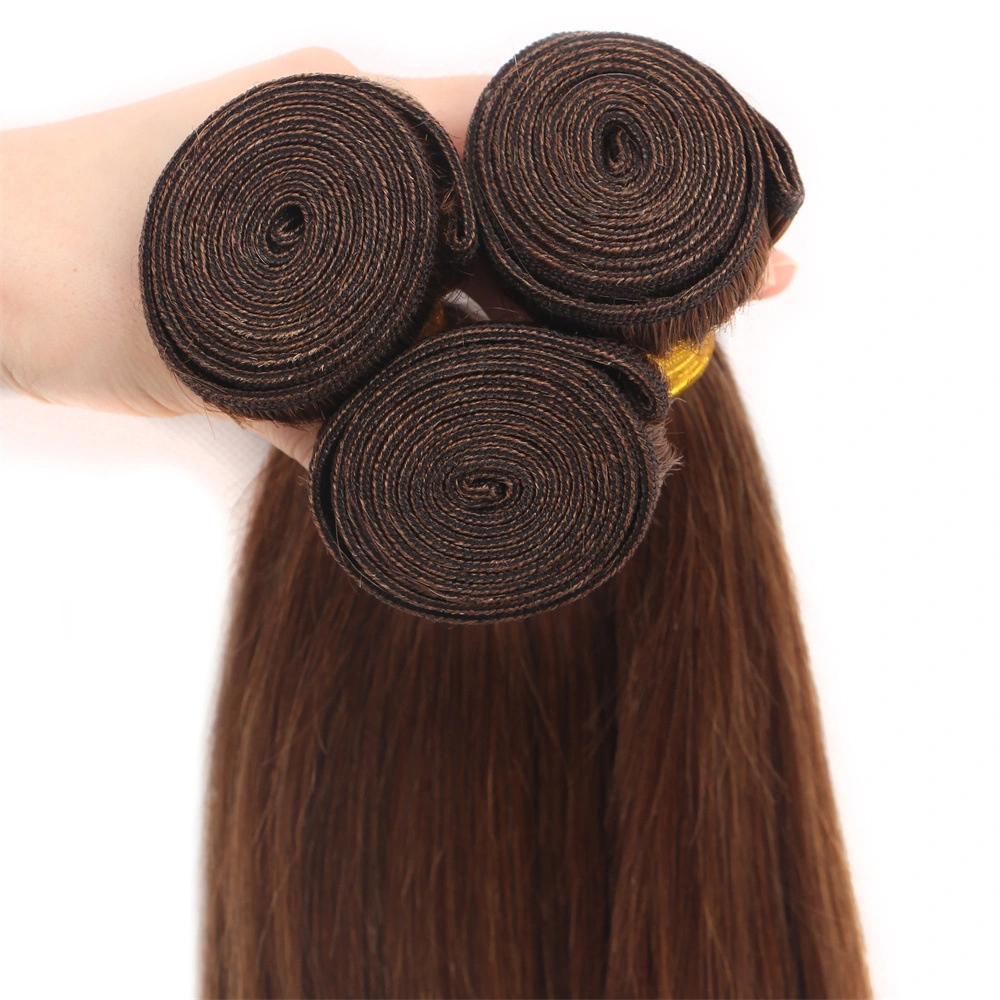 4# Chocolate Brown Straight Human Hair Bundles 10-32inch