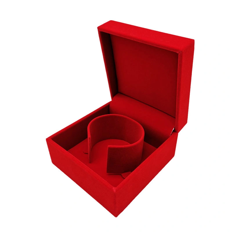 Factory Directly Wholesale/Supplier Red Square Velvet Bracelet Box for Jewelry Box