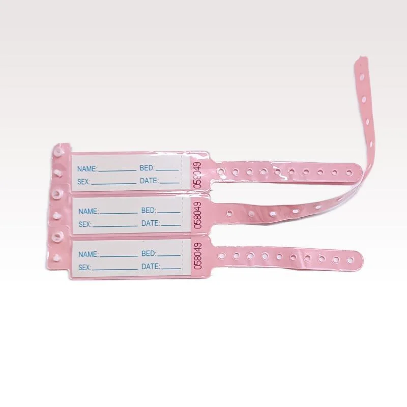 المنتجات الطبية تعريف سوار المعصم الطبي المقاوم للماء PVC Patient ID Bracatelets سوار سوار طبية قابلة للاستخدام من قبل الأشخاص البالغين والأطفال حديثي الولادة