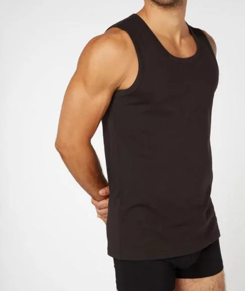 Good Quality Bamboo Fabric Men Vest Top Clothing