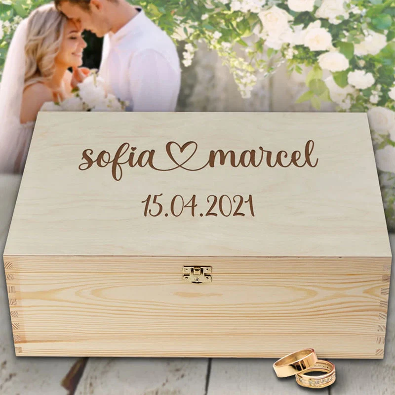 Caixa decorativa personalizada de lembranças para lembranças de casamento gravadas lembranças de presente